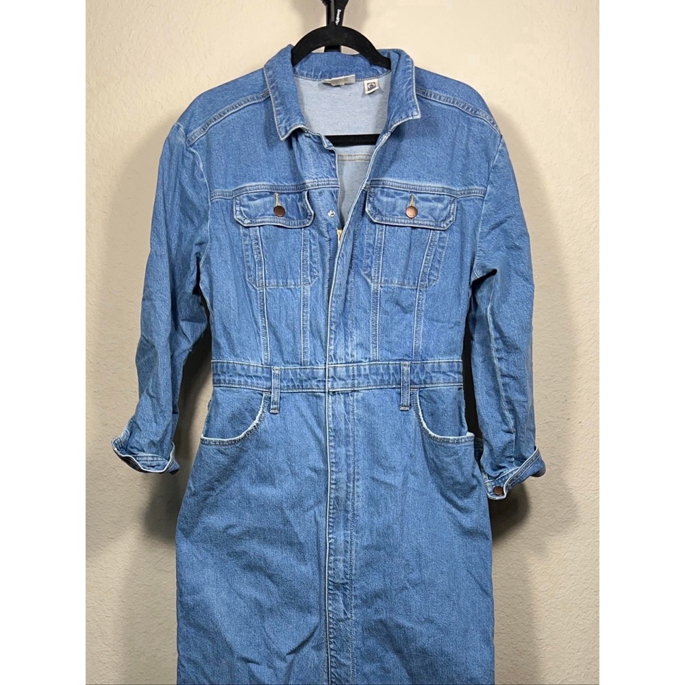 Universal Thread Women's Denim Jumpsuit Size 10R Blue Zipper Front